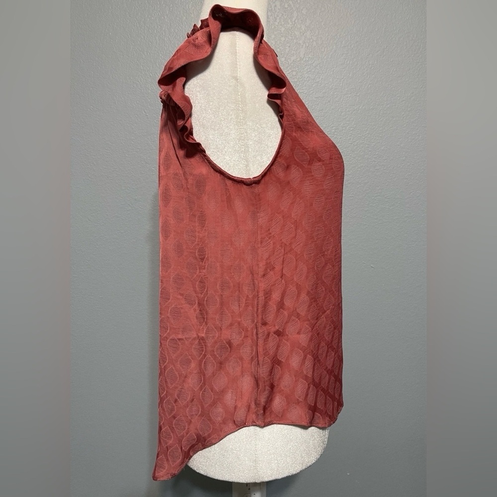 Maeve Anthropologie Women Blouse Rose Tyrie Ruffle Sleeveless V Neck Small - Picture 3 of 14